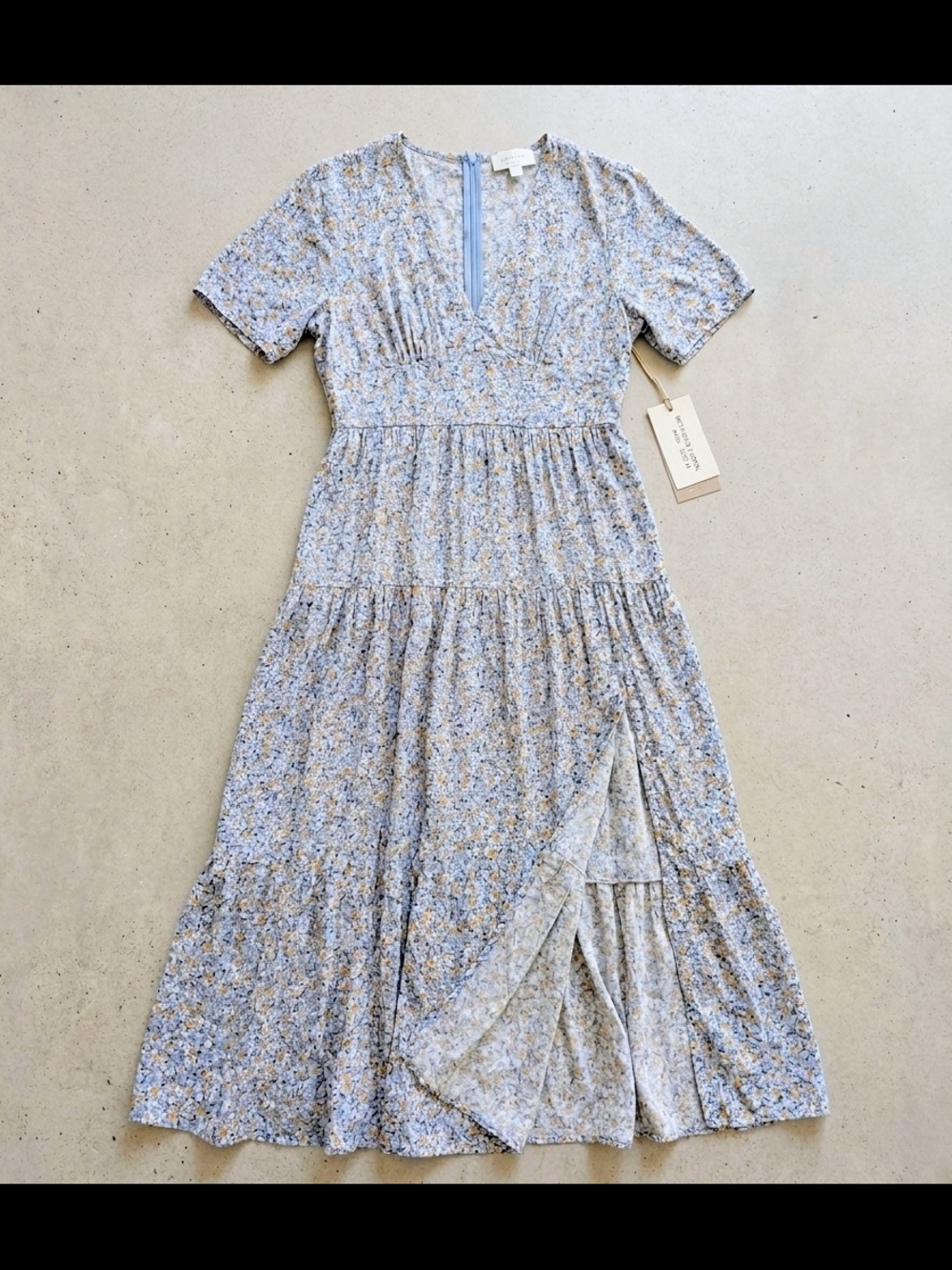 Showpo Light Blue Floral Tiered Maxi Dress
